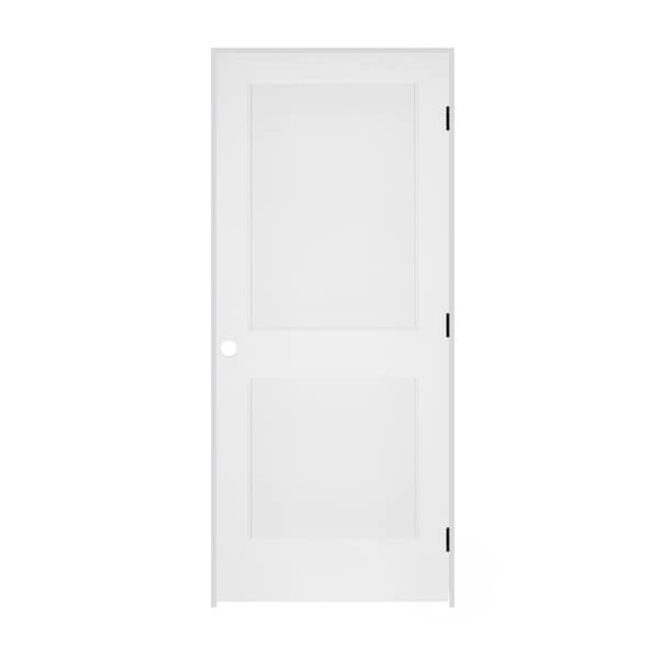 Codel Doors 36" x 80" x 1-3/8" Primed 2-Panel Interior Flat Panel Door with Ovolo Bead 7-1/4" LH Prehung Door 3068pri8082LH1D714 - main